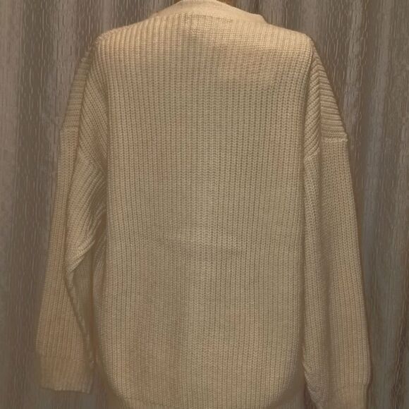 Oak + Fort Tan Chunky Knit Cardigan Oversized S-m NWT - Picture 9 of 13